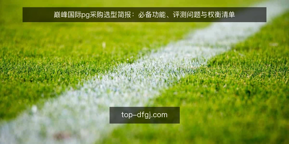 巅峰国际pg采购选型简报:必备功能、评测问题与权衡清单 — 需求定义与评估范围 配图
